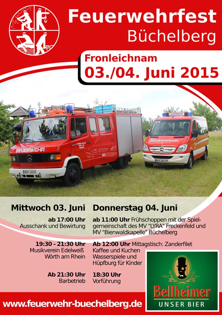 Plakat Feuerwehrfest Büchelberg 2015
